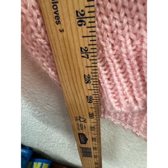 LE Pull-Over Vintage Grandma Sweater Oversize Small Pink Gray - Picture 5 of 6